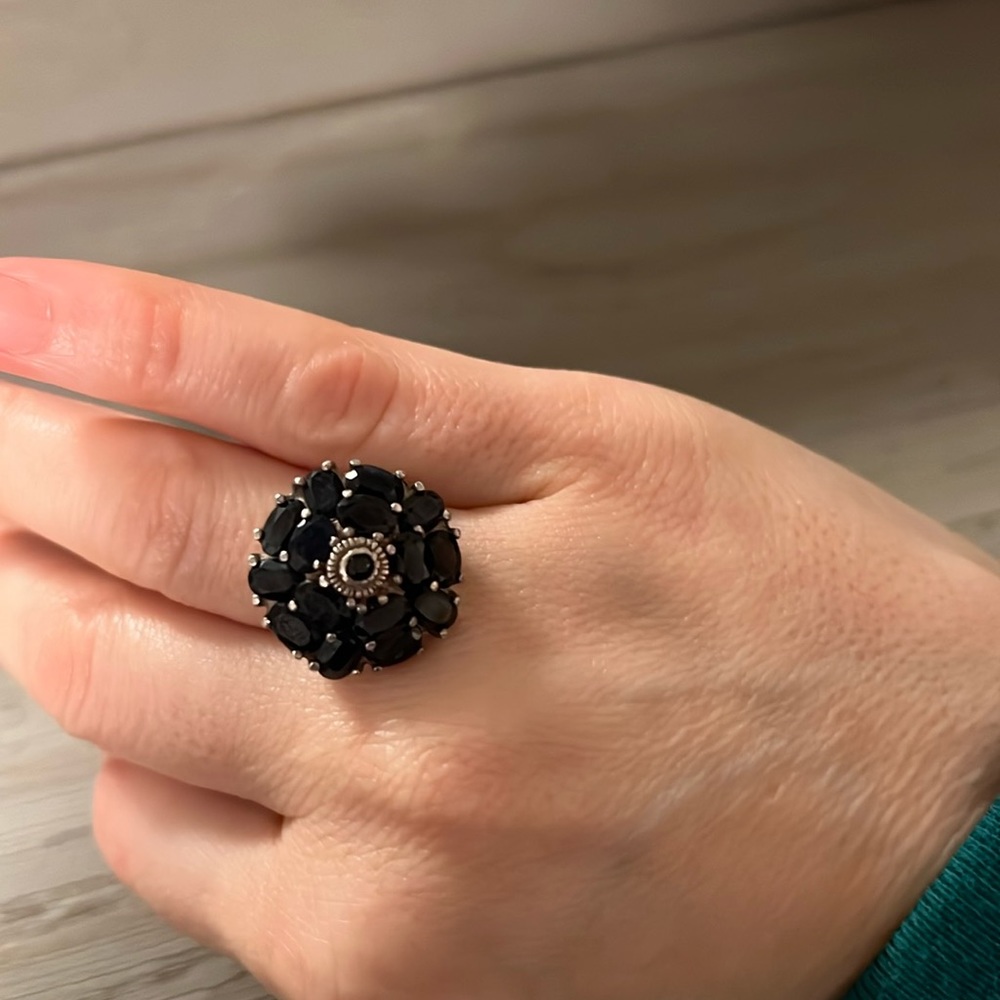 Sterling silver cluster ring